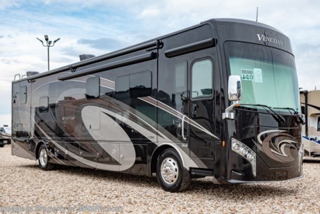 4-9-19 &lt;a href=&quot;http://www.mhsrv.com/thor-motor-coach/&quot;&gt;&lt;img src=&quot;http://www.mhsrv.com/images/sold-thor.jpg&quot; width=&quot;383&quot; height=&quot;141&quot; border=&quot;0&quot;&gt;&lt;/a&gt;    MSRP $373,238. The 2019 Thor Motor Coach Venetian J40 Bath &amp; 1/2 is approximately 41 feet in length with 3 slides including a full wall slide, 55”  TV, reclining theater seating, Tilt-a-View king bed, push button start, Cummins 400HP diesel engine, Freightliner raised rail chassis and a 6-speed automatic Allison transmission.  New features for the 2019 Venetian include the Aqua Hot system, Winegard Trav’ler Turret with satellite dish, Winegard ConnecT 4G/WiFi system, redesigned baggage doors, pop-up outlet/USB charger on the kitchen countertop, 360 Siphon Vent cap and much more. This well appointed RV also features the optional leatherette booth dinette. A few additional standard features for the Venetian include an 8KW Onan generator with auto generator start, exterior entertainment center, (2) 15,000 BTU Low-Profile central cooling system with heat pumps, GPS, keyless entry, molded fiberglass roof, overhead cockpit loft, tile backsplash in the bathroom, stack washer/dryer, aluminum wheels, automatic leveling, VIP smart wheel and so much more. For more complete details on this unit and our entire inventory including brochures, window sticker, videos, photos, reviews &amp; testimonials as well as additional information about Motor Home Specialist and our manufacturers please visit us at MHSRV.com or call 800-335-6054. At Motor Home Specialist, we DO NOT charge any prep or orientation fees like you will find at other dealerships. All sale prices include a 200-point inspection, interior &amp; exterior wash, detail service and a fully automated high-pressure rain booth test and coach wash that is a standout service unlike that of any other in the industry. You will also receive a thorough coach orientation with an MHSRV technician, an RV Starter&#39;s kit, a night stay in our delivery park featuring landscaped and covered pads with full hook-ups and much more! Read Thousands upon Thousands of 5-Star Reviews at MHSRV.com and See What They Had to Say About Their Experience at Motor Home Specialist. WHY PAY MORE?... WHY SETTLE FOR LESS? **$5,000 rebate will be paid directly to the dealer. Rebates are only applicable to unit within a dealer’s inventory on the date of purchase. Rebate will only be awarded on a new, previously untitled, motorhome 2019 ($5,000) Model Year. This will not be paid directly to the consumer, and does not hold a cash value. The Rebate Form must be returned to TMC within 10 days of the retail sale to qualify for the rebate program.