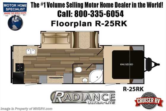 2019 Cruiser RV Radiance Ultra-Lite 25RK W/ 2 A/Cs, King, Pwr Stabilizers Floorplan