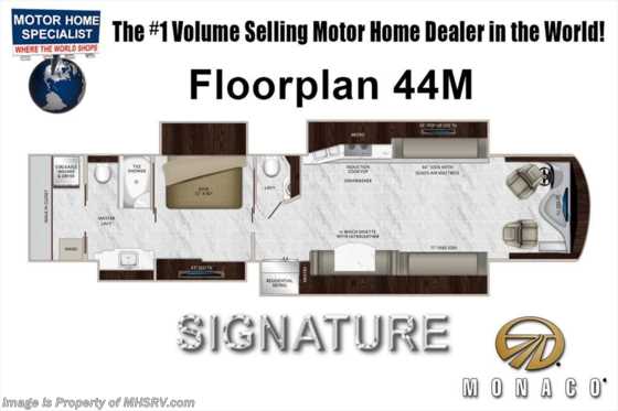 2019 Monaco RV Signature 44M Bath &amp; 1/2 Diesel RV W/Tech PKG, Custom Paint Floorplan