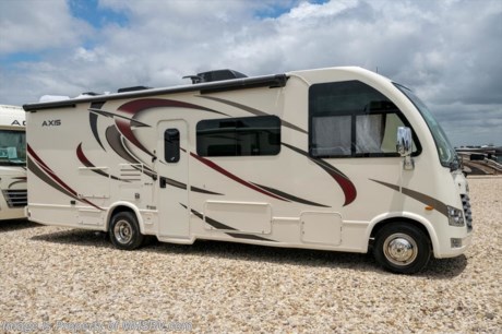  7/13/19 &lt;a href=&quot;http://www.mhsrv.com/thor-motor-coach/&quot;&gt;&lt;img src=&quot;http://www.mhsrv.com/images/sold-thor.jpg&quot; width=&quot;383&quot; height=&quot;141&quot; border=&quot;0&quot;&gt;&lt;/a&gt;     
MSRP $125,933. Thor Motor Coach has done it again with the world&#39;s first RUV! (Recreational Utility Vehicle) Check out the New 2019 Thor Motor Coach Axis RUV Model 27.7 with two slide-out rooms. The Axis combines Style, Function, Affordability &amp; Innovation like no other RV available in the industry today! It is powered by a Ford Triton V-10 engine and is approximately 28 feet 6 inches in length. Taking superior drivability even one step further, the Axis will also feature something normally only found in a high-end luxury diesel pusher motor coach... an Independent Front Suspension system! With a style all its own the Axis will provide superior handling and fuel economy and appeal to couples &amp; family RVers as well. You will also find a full size power drop down loft above the cockpit, electric stabilizing system, spacious living room and even pass-through exterior storage. Optional equipment includes the HD-Max colored sidewalls and holding tanks with heat pads. New features for 2019 include Multi-plex lighting &amp; system control, gas &amp; induction burner on the cooktop exterior TV on swivel bracket with soundbar, backup monitor with new integrated rear wall camera, 360 Siphon holding tank vent cap, black tank flush and many more. You will also be pleased to find a host of feature appointments that include tinted and frameless windows, euro-style cabinet doors with soft close hidden hinges, attic fan with vent cover, 15K BTU A/C, below counter convection microwave, stainless steel galley sink, LED accent lighting throughout, roller shades, armless awning, LED running lights, living room TV, LED ceiling lights, Onan generator, water heater, power and heated mirrors with integrated side-view cameras, back-up camera, 8,000 lb. trailer hitch, spacious cockpit design with unparalleled visibility as well as a fold out map/laptop table and an additional cab table that can easily be stored when traveling.  For more complete details on this unit and our entire inventory including brochures, window sticker, videos, photos, reviews &amp; testimonials as well as additional information about Motor Home Specialist and our manufacturers please visit us at MHSRV.com or call 800-335-6054. At Motor Home Specialist, we DO NOT charge any prep or orientation fees like you will find at other dealerships. All sale prices include a 200-point inspection, interior &amp; exterior wash, detail service and a fully automated high-pressure rain booth test and coach wash that is a standout service unlike that of any other in the industry. You will also receive a thorough coach orientation with an MHSRV technician, an RV Starter&#39;s kit, a night stay in our delivery park featuring landscaped and covered pads with full hook-ups and much more! Read Thousands upon Thousands of 5-Star Reviews at MHSRV.com and See What They Had to Say About Their Experience at Motor Home Specialist. WHY PAY MORE?... WHY SETTLE FOR LESS?

