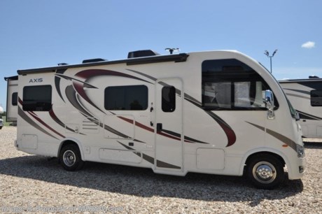  9/21/19 &lt;a href=&quot;http://www.mhsrv.com/thor-motor-coach/&quot;&gt;&lt;img src=&quot;http://www.mhsrv.com/images/sold-thor.jpg&quot; width=&quot;383&quot; height=&quot;141&quot; border=&quot;0&quot;&gt;&lt;/a&gt;  
MSRP $117,983. Thor Motor Coach has done it again with the world&#39;s first RUV! (Recreational Utility Vehicle) Check out the New 2019 Thor Motor Coach Axis RUV Model 25.2 with slide-out room. The Axis combines Style, Function, Affordability &amp; Innovation like no other RV available in the industry today! It is powered by a Ford Triton V-10 engine and is approximately 26 feet 6 inches in length. Taking superior drivability even one step further, the Axis will also feature something normally only found in a high-end luxury diesel pusher motor coach... an Independent Front Suspension system! With a style all its own the Axis will provide superior handling and fuel economy and appeal to couples &amp; family RVers as well. You will also find a full size power drop down loft above the cockpit spacious living room and even pass-through exterior storage. Optional equipment includes the HD-Max colored sidewalls and holding tanks with heat pads. New features for 2019 include Multi-plex lighting &amp; system control, gas &amp; induction burner on the cooktop exterior TV on swivel bracket with soundbar, backup monitor with new integrated rear wall camera, 360 Siphon holding tank vent cap, black tank flush and many more. You will also be pleased to find a host of feature appointments that include tinted and frameless windows, euro-style cabinet doors with soft close hidden hinges, attic fan with vent cover, 15K BTU A/C, below counter convection microwave, stainless steel galley sink, LED accent lighting throughout, roller shades, armless awning, LED running lights, living room TV, LED ceiling lights, Onan generator, water heater, power and heated mirrors with integrated side-view cameras, back-up camera, 8,000 lb. trailer hitch, spacious cockpit design with unparalleled visibility as well as a fold out map/laptop table and an additional cab table that can easily be stored when traveling.  For more complete details on this unit and our entire inventory including brochures, window sticker, videos, photos, reviews &amp; testimonials as well as additional information about Motor Home Specialist and our manufacturers please visit us at MHSRV.com or call 800-335-6054. At Motor Home Specialist, we DO NOT charge any prep or orientation fees like you will find at other dealerships. All sale prices include a 200-point inspection, interior &amp; exterior wash, detail service and a fully automated high-pressure rain booth test and coach wash that is a standout service unlike that of any other in the industry. You will also receive a thorough coach orientation with an MHSRV technician, an RV Starter&#39;s kit, a night stay in our delivery park featuring landscaped and covered pads with full hook-ups and much more! Read Thousands upon Thousands of 5-Star Reviews at MHSRV.com and See What They Had to Say About Their Experience at Motor Home Specialist. WHY PAY MORE?... WHY SETTLE FOR LESS?