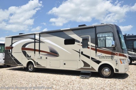 6-23-18 &lt;a href=&quot;http://www.mhsrv.com/coachmen-rv/&quot;&gt;&lt;img src=&quot;http://www.mhsrv.com/images/sold-coachmen.jpg&quot; width=&quot;383&quot; height=&quot;141&quot; border=&quot;0&quot;&gt;&lt;/a&gt;  Used Coachmen RV for Sale- 2018 Coachmen Mirada 35KB with 2 slides and 4,515 miles. This RV is approximately 36 feet 10 inches in length and features a Ford V10 engine, Ford chassis, power privacy shades, power mirrors with heat, 5.5KW Onan generator with AGS, power patio awning, slide-out room toppers, electric &amp; gas water heater, pass-thru storage with side swing baggage doors, wheel simulators, exterior grill, black tank rinsing system, water filtration system, exterior shower, 5K lb. hitch, automatic hydraulic leveling system, 3 camera monitoring system, exterior entertainment center, inverter, booth converts to sleeper, dual pane windows, day/night shades, microwave, 3 burner range with oven, solid surface counter, sink covers, residential refrigerator, glass door shower, king size bed, cab over loft, exterior kitchen with sink and mini fridge, 3 flat panel TV’s, 2 ducted A/Cs with heat pumps and much more. For additional information and photos please visit Motor Home Specialist at www.MHSRV.com or call 800-335-6054.