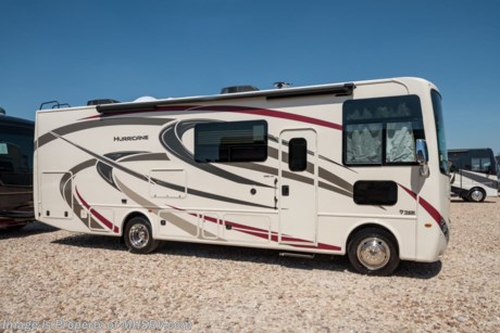 6-3-19 &lt;a href=&quot;http://www.mhsrv.com/thor-motor-coach/&quot;&gt;&lt;img src=&quot;http://www.mhsrv.com/images/sold-thor.jpg&quot; width=&quot;383&quot; height=&quot;141&quot; border=&quot;0&quot;&gt;&lt;/a&gt;    MSRP $138,713. New 2019 Thor Motor Coach Hurricane 29M is approximately 30 feet 8 inches in length with a full-wall slide, king size bed, exterior TV, Ford Triton V-10 engine and automatic leveling jacks. Some of the many new features coming to the 2019 Hurricane include not only exterior &amp; interior styling updates but also the Firefly Multiplex wiring control system, 10” touchscreen radio &amp; monitor, Wi-Fi extender, stainless steel galley sink, a 360 Siphon Vent, soundbar in the exterior entertainment center and much more. This unit also features the dual A/C with 5.5KW generator and 50 amp power option. The Thor Motor Coach Hurricane RV also features a tinted one piece windshield, heated and enclosed underbelly, black tank flush, LED ceiling lighting, bedroom TV, LED running and marker lights, power driver&#39;s seat, power overhead loft, raised bathroom vanity, frameless windows, power patio awning with LED lighting, night shades, flush covered glass stovetop, kitchen backsplash, refrigerator, microwave and much more. For more complete details on this unit and our entire inventory including brochures, window sticker, videos, photos, reviews &amp; testimonials as well as additional information about Motor Home Specialist and our manufacturers please visit us at MHSRV.com or call 800-335-6054. At Motor Home Specialist, we DO NOT charge any prep or orientation fees like you will find at other dealerships. All sale prices include a 200-point inspection, interior &amp; exterior wash, detail service and a fully automated high-pressure rain booth test and coach wash that is a standout service unlike that of any other in the industry. You will also receive a thorough coach orientation with an MHSRV technician, an RV Starter&#39;s kit, a night stay in our delivery park featuring landscaped and covered pads with full hook-ups and much more! Read Thousands upon Thousands of 5-Star Reviews at MHSRV.com and See What They Had to Say About Their Experience at Motor Home Specialist. WHY PAY MORE?... WHY SETTLE FOR LESS?