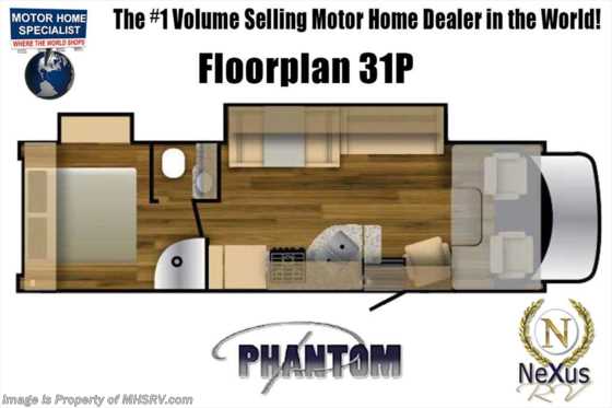 2019 Nexus Phantom 31P RV for Sale W/Fiberglass Roof, FBP, 15K A/C Floorplan
