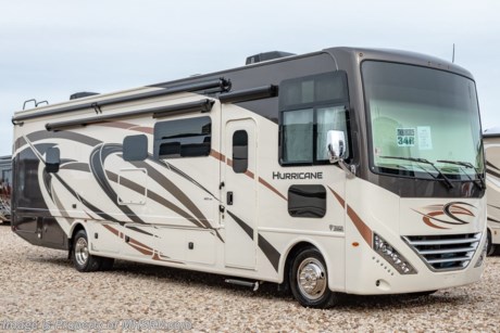 6-3-19 &lt;a href=&quot;http://www.mhsrv.com/thor-motor-coach/&quot;&gt;&lt;img src=&quot;http://www.mhsrv.com/images/sold-thor.jpg&quot; width=&quot;383&quot; height=&quot;141&quot; border=&quot;0&quot;&gt;&lt;/a&gt;    MSRP $159,016. New 2019 Thor Motor Coach Hurricane 34R is approximately 36 feet in length with two slides including a full wall slide, king size bed, exterior TV, Ford Triton V-10 engine and automatic leveling jacks. Some of the many new features coming to the 2019 Hurricane include not only exterior &amp; interior styling updates but also the Firefly Multiplex wiring control system, 10” touchscreen radio &amp; monitor, Wi-Fi extender, stainless steel galley sink, a 360 Siphon Vent, soundbar in the exterior entertainment center and much more. This unit features the optional partial paint exterior and child safety tether. The Thor Motor Coach Hurricane RV also features a one piece windshield, heated and enclosed underbelly, black tank flush, LED ceiling lighting, bedroom TV, LED running and marker lights, power driver&#39;s seat, power overhead loft, raised bathroom vanity, frameless windows, power patio awning with LED lighting, night shades, flush covered glass stovetop, kitchen backsplash, refrigerator, microwave and much more. For more complete details on this unit and our entire inventory including brochures, window sticker, videos, photos, reviews &amp; testimonials as well as additional information about Motor Home Specialist and our manufacturers please visit us at MHSRV.com or call 800-335-6054. At Motor Home Specialist, we DO NOT charge any prep or orientation fees like you will find at other dealerships. All sale prices include a 200-point inspection, interior &amp; exterior wash, detail service and a fully automated high-pressure rain booth test and coach wash that is a standout service unlike that of any other in the industry. You will also receive a thorough coach orientation with an MHSRV technician, an RV Starter&#39;s kit, a night stay in our delivery park featuring landscaped and covered pads with full hook-ups and much more! Read Thousands upon Thousands of 5-Star Reviews at MHSRV.com and See What They Had to Say About Their Experience at Motor Home Specialist. WHY PAY MORE?... WHY SETTLE FOR LESS?