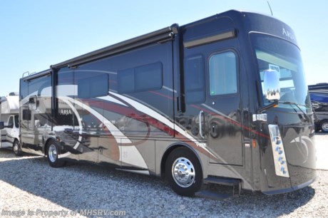 9-12-18 &lt;a href=&quot;http://www.mhsrv.com/thor-motor-coach/&quot;&gt;&lt;img src=&quot;http://www.mhsrv.com/images/sold-thor.jpg&quot; width=&quot;383&quot; height=&quot;141&quot; border=&quot;0&quot;&gt;&lt;/a&gt;  Used Thor Motor Coach RV for Sale- 2017 Thor Motor Coach Aria 3601 with 4 slides and 10,416 miles. This RV is approximately 36 feet 2 inches in length and features a 360HP Cummins engine, Freightliner raised rail chassis, exhaust brake, tilt/telescoping steering wheel, power privacy shades, power mirrors with heat, power step well cover, 8KW Onan generator with AGS, power patio and door awnings, slide-out room toppers, electric &amp; gas water heater, pass-thru storage with side swing baggage doors, full length slide-out cargo tray, aluminum wheels, clear front paint mask, LED running lights, black tank rinsing system, water filtration system, exterior shower, 10K lb. hitch, automatic hydraulic leveling system, 3 camera monitoring system, exterior entertainment center, inverter, tile floors, soft touch ceilings, multiplex lighting, booth converts to sleeper, dual pane windows, solar/black-out shades, power roof vent, fireplace, pull-out kitchen counter, convection microwave, 2 burner electric flat top range, central vacuum, solid surface counter, sink covers, residential refrigerator, stack washer/dryer, glass door shower with seat, king size pillow top mattress, power cab over loft, 3 flat panel TVs, 2 ducted A/Cs with heat pumps and much more. For additional information and photos please visit Motor Home Specialist at www.MHSRV.com or call 800-335-6054.