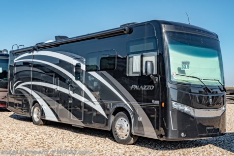 11/14/19 &lt;a href=&quot;http://www.mhsrv.com/thor-motor-coach/&quot;&gt;&lt;img src=&quot;http://www.mhsrv.com/images/sold-thor.jpg&quot; width=&quot;383&quot; height=&quot;141&quot; border=&quot;0&quot;&gt;&lt;/a&gt;   MSRP $236,250. The New 2019 Thor Motor Coach Palazzo Diesel Pusher Model 33.5 Bunk House features a power drop down loft, 100-watt solar charging system, 300 HP Cummins diesel engine with 660 lbs. of torque and a Freightliner XC chassis. New features for 2019 include new front &amp; rear caps with lighted Thor emblem on the front hood, upgraded furniture throughout, Bluetooth soundbar &amp; large LED TX in the exterior entertainment center, induction cooktop, touchscreen multiplex control system with smartphone app, Winegard ConnecT 4G/Wi-Fi system, 360 Siphon Vent cap and metal adjustable shelving hardware throughout. The Palazzo also features a Carefree Latitude legless awning with Fixguard weather wrap, invisible front paint protection &amp; front electric drop-down overhead loft, 6,000 Onan diesel generator with AGS, solid surface counters, power driver&#39;s seat, inverter, residential refrigerator, solid surface countertops, (2) ducted roof A/C units, 3-camera monitoring system, one piece windshield, fiberglass storage compartments, fully automatic hydraulic leveling system, automatic entry step and much more. For more complete details on this unit and our entire inventory including brochures, window sticker, videos, photos, reviews &amp; testimonials as well as additional information about Motor Home Specialist and our manufacturers please visit us at MHSRV.com or call 800-335-6054. At Motor Home Specialist, we DO NOT charge any prep or orientation fees like you will find at other dealerships. All sale prices include a 200-point inspection, interior &amp; exterior wash, detail service and a fully automated high-pressure rain booth test and coach wash that is a standout service unlike that of any other in the industry. You will also receive a thorough coach orientation with an MHSRV technician, an RV Starter&#39;s kit, a night stay in our delivery park featuring landscaped and covered pads with full hook-ups and much more! Read Thousands upon Thousands of 5-Star Reviews at MHSRV.com and See What They Had to Say About Their Experience at Motor Home Specialist. WHY PAY MORE?... WHY SETTLE FOR LESS?