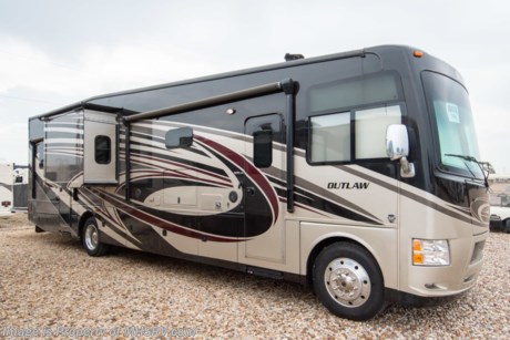 7-30-18 &lt;a href=&quot;http://www.mhsrv.com/thor-motor-coach/&quot;&gt;&lt;img src=&quot;http://www.mhsrv.com/images/sold-thor.jpg&quot; width=&quot;383&quot; height=&quot;141&quot; border=&quot;0&quot;&gt;&lt;/a&gt;  Used Thor Motor Coach RV for Sale- 2016 Thor Motor Coach Outlaw 37RB Toy Hauler with 2 slides and 8,896 miles. This RV is approximately 38 feet 2 inches in length and features a Ford V10 engine, Ford chassis, power privacy shades, power mirrors with heat, 5.5KW Onan generator with AGS, power patio awnings, slide-out room toppers, electric &amp; gas water heater, pass-thru storage with side swing baggage doors, aluminum wheels, black tank rinsing system, water filtration system, exterior shower, gravel shield, 8K lb. hitch, automatic hydraulic leveling system, exterior entertainment center, inverter, soft touch ceilings, booth converts to sleeper, dual pane windows, black-out shades, power roof vent, microwave, 3 burner range, solid surface counter, sink covers, residential refrigerator, glass door shower, cab over loft, 4 flat panel TVs, 2 ducted A/Cs and much more. For additional information and photos please visit Motor Home Specialist at www.MHSRV.com or call 800-335-6054.