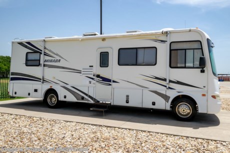 9-4-18 &lt;a href=&quot;http://www.mhsrv.com/coachmen-rv/&quot;&gt;&lt;img src=&quot;http://www.mhsrv.com/images/sold-coachmen.jpg&quot; width=&quot;383&quot; height=&quot;141&quot; border=&quot;0&quot;&gt;&lt;/a&gt;  Used Coachmen RV for Sale- 2007 Coachmen Mirada 330SL with 1 slide and 30,481 miles. This RV is features a Ford engine and chassis, 2 A/Cs, 5.5KW Onan generator, gas water heater, patio awning, black tank rinsing system, water filtration system, docking lights, booth converts to sleeper, shades, 3 burner range, microwave, glass door shower, memory foam mattress, 2 TVs and much more. For additional information and photos please visit Motor Home Specialist at www.MHSRV.com or call 800-335-6054.