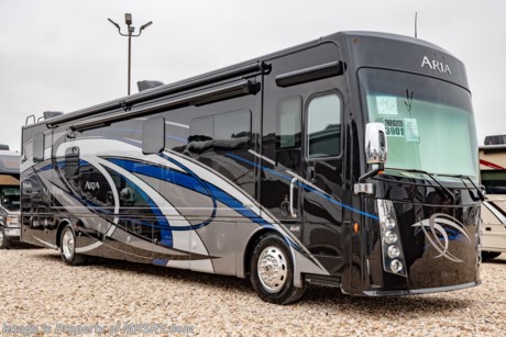 4-9-19 &lt;a href=&quot;http://www.mhsrv.com/thor-motor-coach/&quot;&gt;&lt;img src=&quot;http://www.mhsrv.com/images/sold-thor.jpg&quot; width=&quot;383&quot; height=&quot;141&quot; border=&quot;0&quot;&gt;&lt;/a&gt;   MSRP $317,850. The New 2019 Thor Motor Coach Aria Diesel Pusher Model 3901 bath &amp; &#189; is approximately 39 feet 11 inches in length and features (3) slide-out rooms, bath &amp; 1/2, king size Tilt-A-View inclining bed, large LED HDTV over the fireplace, stainless steel residential refrigerator, solid surface counter tops, stack washer/dryer and (2) ducted 15,000 BTU A/Cs with heat pumps. New features for 2019 include, a Multiplex control system with smartphone app, Winegard ConnecT 4G/Wi-Fi system, redesigned baggage doors, JBL Bluetooth soundbar for home theater, pop-up outlet/USB charger on the kitchen countertops, 360 Siphon Vent cap, metal adjustable shelving throughout and a cockpit TV when available. The Aria is powered by a Cummins 360HP diesel engine, Freightliner XC-R raised rail chassis, Allison automatic transmission Air-Ride suspension and features automatic leveling jacks with touch pad controls, touchscreen dash radio with GPS, polished tile floors and much more. For more complete details on this unit and our entire inventory including brochures, window sticker, videos, photos, reviews &amp; testimonials as well as additional information about Motor Home Specialist and our manufacturers please visit us at MHSRV.com or call 800-335-6054. At Motor Home Specialist, we DO NOT charge any prep or orientation fees like you will find at other dealerships. All sale prices include a 200-point inspection, interior &amp; exterior wash, detail service and a fully automated high-pressure rain booth test and coach wash that is a standout service unlike that of any other in the industry. You will also receive a thorough coach orientation with an MHSRV technician, an RV Starter&#39;s kit, a night stay in our delivery park featuring landscaped and covered pads with full hook-ups and much more! Read Thousands upon Thousands of 5-Star Reviews at MHSRV.com and See What They Had to Say About Their Experience at Motor Home Specialist. WHY PAY MORE?... WHY SETTLE FOR LESS?