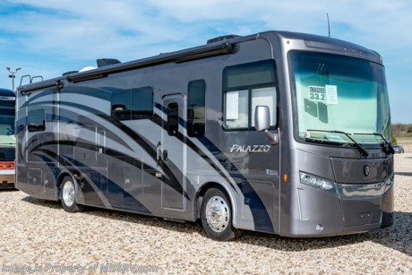 6-3-19 &lt;a href=&quot;http://www.mhsrv.com/thor-motor-coach/&quot;&gt;&lt;img src=&quot;http://www.mhsrv.com/images/sold-thor.jpg&quot; width=&quot;383&quot; height=&quot;141&quot; border=&quot;0&quot;&gt;&lt;/a&gt;   MSRP $235,350. The New 2019 Thor Motor Coach Palazzo Diesel Pusher Model 33.2 is approximately 34 feet 9 inches in length and features a full wall slide-out, 300 HP Cummins diesel engine with 660 lbs. of torque and a Freightliner XC chassis. New features for 2019 include new front &amp; rear caps with lighted Thor emblem on the front hood, upgraded furniture throughout, Bluetooth soundbar &amp; large LED TX in the exterior entertainment center, induction cooktop, touchscreen multiplex control system with smartphone app, Winegard ConnecT 4G/Wi-Fi system, 360 Siphon Vent cap and metal adjustable shelving hardware throughout. The Palazzo also features a Carefree Latitude legless awning with Fixguard weather wrap, invisible front paint protection &amp; front electric drop-down overhead loft, 6,000 Onan diesel generator with AGS, solid surface counters, power driver&#39;s seat, inverter, residential refrigerator, solid surface countertops, (2) ducted roof A/C units, 3-camera monitoring system, one piece windshield, fiberglass storage compartments, fully automatic hydraulic leveling system, automatic entry step and much more. For more complete details on this unit and our entire inventory including brochures, window sticker, videos, photos, reviews &amp; testimonials as well as additional information about Motor Home Specialist and our manufacturers please visit us at MHSRV.com or call 800-335-6054. At Motor Home Specialist, we DO NOT charge any prep or orientation fees like you will find at other dealerships. All sale prices include a 200-point inspection, interior &amp; exterior wash, detail service and a fully automated high-pressure rain booth test and coach wash that is a standout service unlike that of any other in the industry. You will also receive a thorough coach orientation with an MHSRV technician, an RV Starter&#39;s kit, a night stay in our delivery park featuring landscaped and covered pads with full hook-ups and much more! Read Thousands upon Thousands of 5-Star Reviews at MHSRV.com and See What They Had to Say About Their Experience at Motor Home Specialist. WHY PAY MORE?... WHY SETTLE FOR LESS?