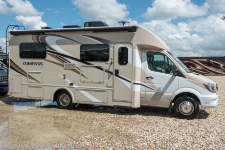 6-3-19 &lt;a href=&quot;http://www.mhsrv.com/thor-motor-coach/&quot;&gt;&lt;img src=&quot;http://www.mhsrv.com/images/sold-thor.jpg&quot; width=&quot;383&quot; height=&quot;141&quot; border=&quot;0&quot;&gt;&lt;/a&gt;    MSRP $121,216. All New 2019 Thor Compass RUV Model 24LP for sale at Motor Home Specialist; the #1 Volume Selling Motor Home Dealership in the World. The Thor Compass is as versatile and beautiful as it is easy to drive. It is powered by a 3.0L Mercedes-Benz Diesel engine and built on the Mercedes-Benz Sprinter chassis measuring approximately 26 feet in length. New features for 2019 include not only new exterior &amp; interior d&#233;cor updates but also Multi-plex lighting &amp; systems control, sofa tables with recessed cup holders, bedroom USB power charging center, power bath vent, exterior TV on a swivel bracket with a Bluetooth sound bar, 360 Siphon RV holding tank vent cap, black tank flush and much more. Optional equipment includes the HD-Max colored sidewalls and graphics, leatherette theater seats, attic fan in bedroom and 15K A/C with heat pump. You will also be pleased to find a host of standard appointments that include a tankless water heater, refrigerator with stainless steel door insert, dash CD player with navigation, one-piece front cap with built in skylight featuring an electric shade, dash applique, swivel passenger chair, euro-style cabinet doors with soft close hidden hinges, holding tanks with heat pads and so much more. For more complete details on this unit and our entire inventory including brochures, window sticker, videos, photos, reviews &amp; testimonials as well as additional information about Motor Home Specialist and our manufacturers please visit us at MHSRV.com or call 800-335-6054. At Motor Home Specialist, we DO NOT charge any prep or orientation fees like you will find at other dealerships. All sale prices include a 200-point inspection, interior &amp; exterior wash, detail service and a fully automated high-pressure rain booth test and coach wash that is a standout service unlike that of any other in the industry. You will also receive a thorough coach orientation with an MHSRV technician, an RV Starter&#39;s kit, a night stay in our delivery park featuring landscaped and covered pads with full hook-ups and much more! Read Thousands upon Thousands of 5-Star Reviews at MHSRV.com and See What They Had to Say About Their Experience at Motor Home Specialist. WHY PAY MORE?... WHY SETTLE FOR LESS?