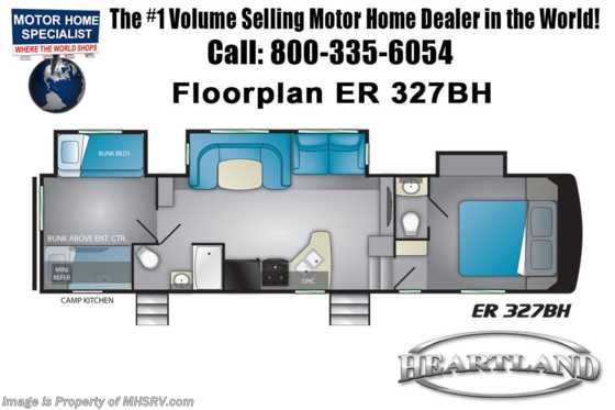 2019 Heartland RV Elkridge Focus 327BH Bath &amp; 1/2 Bunk Model RV W/ 2 A/Cs Floorplan