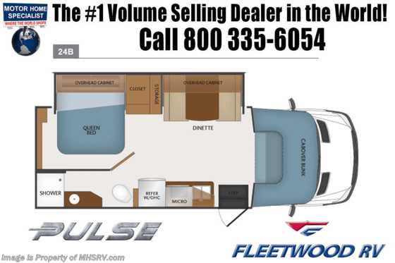 2019 Fleetwood Pulse 24B Diesel Sprinter RV W/Stabilizers, Cold Pkg Floorplan