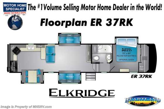 2019 Heartland RV ElkRidge ER 37 RK RV for Sale W/Theater Seats, Jacks &amp; King Floorplan