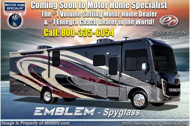 2019 Entegra Coach Emblem 36U Bath &amp; 1/2 Class A  Gas Luxury RV W/OH Loft