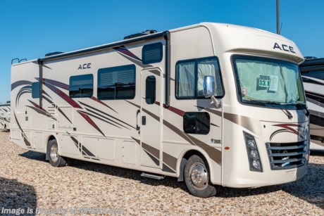6-3-19 &lt;a href=&quot;http://www.mhsrv.com/thor-motor-coach/&quot;&gt;&lt;img src=&quot;http://www.mhsrv.com/images/sold-thor.jpg&quot; width=&quot;383&quot; height=&quot;141&quot; border=&quot;0&quot;&gt;&lt;/a&gt;   MSRP $138,511. New 2019 Thor Motor Coach A.C.E. Model 33.1 is approximately 34 feet 8 inches in length featuring 2 slides, king size bed, theater seats, modern decor updates, Ford V-10 engine, hydraulic leveling jacks, LED running &amp; marker lights and the beautiful HD-Max exterior. The A.C.E. is the class A &amp; C Evolution. It Combines many of the most popular features of a class A motor home and a class C motor home to make something truly unique to the RV industry. New features for 2019 include a new instrument panel layout now with a 10&quot; touchscreen radio &amp; monitor, bedroom 12V outlet for CPAP machines, a new front cap with chrome grill &amp; chrome light bezels, 360 Siphon Vent cap, 1&quot; fresh water tank drain, the battery tray&#39;s now accomadate both 6V &amp; 12V battery configurations and a soundbar has been added to the exterior entertainment center. Options include the dual A/C, 5.5KW generator, 50-amp service and a single child safety tether. The A.C.E. also features frameless windows, drop down overhead loft, bedroom TV, exterior entertainment center, attic fans, black tank flush, second auxiliary battery, power side mirrors with integrated side view cameras, a mud-room, roof ladder, generator, electric patio awning with integrated LED lights, AM/FM/CD, stainless steel wheel liners, hitch, valve stem extenders, refrigerator, microwave, water heater, one-piece windshield with &quot;20/20 vision&quot; front cap that helps eliminate heat and sunlight from getting into the drivers vision, cockpit mirrors, slide-out workstation in the dash, floor level cockpit window for better visibility while turning and a &quot;below floor&quot; furnace and water heater helping keep the noise to an absolute minimum and the exhaust away from the kids and pets.  For more complete details on this unit and our entire inventory including brochures, window sticker, videos, photos, reviews &amp; testimonials as well as additional information about Motor Home Specialist and our manufacturers please visit us at MHSRV.com or call 800-335-6054. At Motor Home Specialist, we DO NOT charge any prep or orientation fees like you will find at other dealerships. All sale prices include a 200-point inspection, interior &amp; exterior wash, detail service and a fully automated high-pressure rain booth test and coach wash that is a standout service unlike that of any other in the industry. You will also receive a thorough coach orientation with an MHSRV technician, an RV Starter&#39;s kit, a night stay in our delivery park featuring landscaped and covered pads with full hook-ups and much more! Read Thousands upon Thousands of 5-Star Reviews at MHSRV.com and See What They Had to Say About Their Experience at Motor Home Specialist. WHY PAY MORE?... WHY SETTLE FOR LESS?