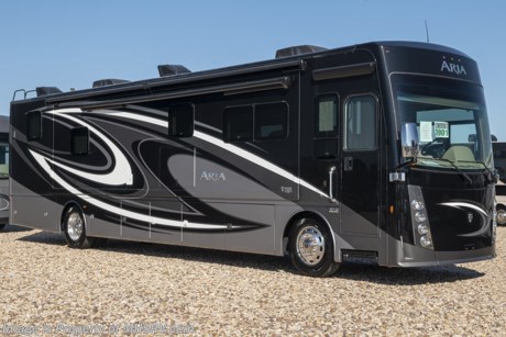 /sold 8/6/20 MSRP $327,600. The New 2020 Thor Motor Coach Aria Diesel Pusher Model 3901 bath &amp; &#189; is approximately 39 feet 11 inches in length and features (3) slide-out rooms, bath &amp; 1/2, theater seats, king size Tilt-A-View inclining bed, large LED HDTV over the fireplace, stainless steel residential refrigerator, solid surface counter tops, stack washer/dryer and (2) ducted 15,000 BTU A/Cs with heat pumps. The Aria is powered by a Cummins 360HP diesel engine, Freightliner XC-R raised rail chassis, Allison automatic transmission Air-Ride suspension and features automatic leveling jacks with touch pad controls, touchscreen dash radio with GPS, polished tile floors and much more. For more complete details on this unit and our entire inventory including brochures, window sticker, videos, photos, reviews &amp; testimonials as well as additional information about Motor Home Specialist and our manufacturers please visit us at MHSRV.com or call 800-335-6054. At Motor Home Specialist, we DO NOT charge any prep or orientation fees like you will find at other dealerships. All sale prices include a 200-point inspection, interior &amp; exterior wash, detail service and a fully automated high-pressure rain booth test and coach wash that is a standout service unlike that of any other in the industry. You will also receive a thorough coach orientation with an MHSRV technician, an RV Starter&#39;s kit, a night stay in our delivery park featuring landscaped and covered pads with full hook-ups and much more! Read Thousands upon Thousands of 5-Star Reviews at MHSRV.com and See What They Had to Say About Their Experience at Motor Home Specialist. WHY PAY MORE?... WHY SETTLE FOR LESS?