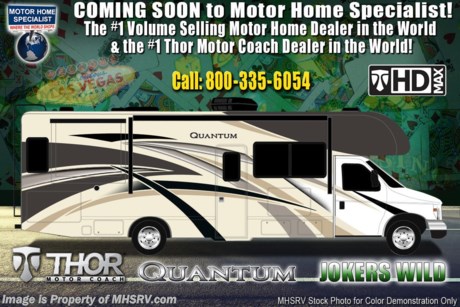 7/13/19 &lt;a href=&quot;http://www.mhsrv.com/thor-motor-coach/&quot;&gt;&lt;img src=&quot;http://www.mhsrv.com/images/sold-thor.jpg&quot; width=&quot;383&quot; height=&quot;141&quot; border=&quot;0&quot;&gt;&lt;/a&gt;     MSRP $135,790.  New 2020 Thor Motor Coach Quantum LF31 Bunk Model Class C RV is approximately 32 feet 6 inches in length with a driver’s side full-wall slide, Ford E-450 chassis and a Ford Triton V-10 engine. New features included in the 2020 Quantum Class C include new window treatments, new fiberglass front cap with skylight &amp; power shade, Winegard ConnecT 2.0 WiFi/4G/TV antenna, counter colors, HDMI video distribution box, new furniture covering &amp; flooring colors, a pocket door to close off the bedroom for the KW29 and much more. Options include the Platinum &amp; Diamond packages which features roller shades, solid surface kitchen countertop, exterior shower, backup camera with monitor, upgraded wheel liners, black frameless windows, convection stainless steel microwave, residential refrigerator, 1,800 watt house inverter, automatic generator start and the Rapid Camp remote system. Additional options include the beautiful partial paint exterior, child safety tether, attic fan, cab over child safety net, (2) 11,000 BTU A/Cs, power driver&#39;s seat and a cockpit carpet mat. The Quantum Class C RV has an incredible list of standard features including beautiful hardwood cabinets, a cabover loft with skylight (N/A with cabover entertainment center), dash applique, power windows and locks, power patio awning with integrated LED lighting, roof ladder, in-dash media center, Onan generator, cab A/C, battery disconnect switch and much more. For more complete details on this unit and our entire inventory including brochures, window sticker, videos, photos, reviews &amp; testimonials as well as additional information about Motor Home Specialist and our manufacturers please visit us at MHSRV.com or call 800-335-6054. At Motor Home Specialist, we DO NOT charge any prep or orientation fees like you will find at other dealerships. All sale prices include a 200-point inspection, interior &amp; exterior wash, detail service and a fully automated high-pressure rain booth test and coach wash that is a standout service unlike that of any other in the industry. You will also receive a thorough coach orientation with an MHSRV technician, an RV Starter&#39;s kit, a night stay in our delivery park featuring landscaped and covered pads with full hook-ups and much more! Read Thousands upon Thousands of 5-Star Reviews at MHSRV.com and See What They Had to Say About Their Experience at Motor Home Specialist. WHY PAY MORE?... WHY SETTLE FOR LESS?