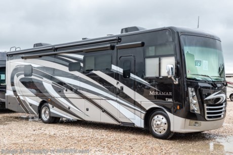12-10-18 &lt;a href=&quot;http://www.mhsrv.com/thor-motor-coach/&quot;&gt;&lt;img src=&quot;http://www.mhsrv.com/images/sold-thor.jpg&quot; width=&quot;383&quot; height=&quot;141&quot; border=&quot;0&quot;&gt;&lt;/a&gt;  MSRP $190,793. The New 2019 Thor Motor Coach Miramar 35.2 class A gas motor home measures approximately 37 feet in length featuring 2 slides, king size Tilt-A-View bed, Ford Triton V-10 engine, Ford 22 Series chassis, high polished aluminum wheels and automatic leveling system with touch pad controls. New features for 2019 include the new HD-Max partial paint exteriors, new d&#233;cor &amp; updated stylings, Wi-Fi extender, solar charge controller, 360 Siphon Vent cap, upgraded exterior entertainment center with sound bar, battery tray now accommodates both 6V &amp; 12V battery configurations and a tankless water heater system. This gorgeous RV features the optional full body paint exterior. The Thor Motor Coach Miramar also features one of the most impressive lists of standard equipment in the RV industry including a power patio awning with LED lights, Firefly Multiplex Wiring Control System, 84” interior heights, raised panel cabinet doors, induction cooktop, convection microwave, frameless windows, slide-out room awning toppers, heated/remote exterior mirrors with integrated side view cameras, side hinged baggage doors, heated and enclosed holding tanks, residential refrigerator, Onan generator, water heater, pass-thru storage, roof ladder, one-piece windshield, bedroom TV, 50 amp service, emergency start switch, electric entrance steps, power privacy shade, soft touch vinyl ceilings, glass door shower and much more. For more complete details on this unit and our entire inventory including brochures, window sticker, videos, photos, reviews &amp; testimonials as well as additional information about Motor Home Specialist and our manufacturers please visit us at MHSRV.com or call 800-335-6054. At Motor Home Specialist, we DO NOT charge any prep or orientation fees like you will find at other dealerships. All sale prices include a 200-point inspection, interior &amp; exterior wash, detail service and a fully automated high-pressure rain booth test and coach wash that is a standout service unlike that of any other in the industry. You will also receive a thorough coach orientation with an MHSRV technician, an RV Starter&#39;s kit, a night stay in our delivery park featuring landscaped and covered pads with full hook-ups and much more! Read Thousands upon Thousands of 5-Star Reviews at MHSRV.com and See What They Had to Say About Their Experience at Motor Home Specialist. WHY PAY MORE?... WHY SETTLE FOR LESS?