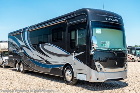 8/6/20 &lt;a href=&quot;http://www.mhsrv.com/thor-motor-coach/&quot;&gt;&lt;img src=&quot;http://www.mhsrv.com/images/sold-thor.jpg&quot; width=&quot;383&quot; height=&quot;141&quot; border=&quot;0&quot;&gt;&lt;/a&gt;  MSRP $494,850. New 2020 Thor Motor Coach Tuscany 45JA for sale at Motor Home Specialist; the #1 Volume Selling Motor Home Dealership in the World. This beautiful RV is approximately 44 feet 10 inches in length with 4 slides, theater seats, Tilt-a-View king size bed, retractable 55” LED TV, drop-down overhead loft, fireplace, diesel fired Aqua Hot, stackable washer/dryer, 450HP Cummins diesel engine, Freightliner tag axle chassis with IFS and an Allison 6-speed automatic transmission. This luxury diesel motor home also features a host of impressive standard features such as a residential refrigerator, dishwasher drawer, exterior entertainment center, keyless entry system, 2,800 watt Pure Sine inverter with 6 house batteries, roof mounted awnings with matching aluminum boxes, Winegard CONNECT 4G/wifi system, high polished aluminum wheels, (2) stage Jacobs brake, dual fuel fills, full length stainless stone guard, fully automatic leveling system, 10KW generator, (3) 15K BTU low-profile roof A/C&#39;s with heat pumps and MUCH more. For more complete details on this unit and our entire inventory including brochures, window sticker, videos, photos, reviews &amp; testimonials as well as additional information about Motor Home Specialist and our manufacturers please visit us at MHSRV.com or call 800-335-6054. At Motor Home Specialist, we DO NOT charge any prep or orientation fees like you will find at other dealerships. All sale prices include a 200-point inspection, interior &amp; exterior wash, detail service and a fully automated high-pressure rain booth test and coach wash that is a standout service unlike that of any other in the industry. You will also receive a thorough coach orientation with an MHSRV technician, an RV Starter&#39;s kit, a night stay in our delivery park featuring landscaped and covered pads with full hook-ups and much more! Read Thousands upon Thousands of 5-Star Reviews at MHSRV.com and See What They Had to Say About Their Experience at Motor Home Specialist. WHY PAY MORE?... WHY SETTLE FOR LESS?