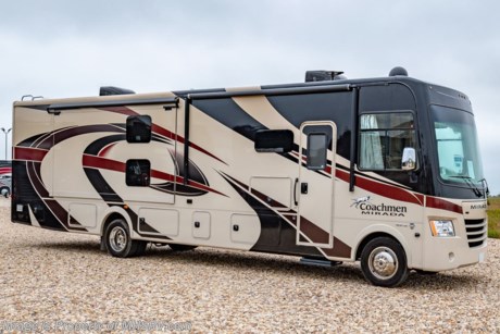 1-2-19 &lt;a href=&quot;http://www.mhsrv.com/coachmen-rv/&quot;&gt;&lt;img src=&quot;http://www.mhsrv.com/images/sold-coachmen.jpg&quot; width=&quot;383&quot; height=&quot;141&quot; border=&quot;0&quot;&gt;&lt;/a&gt;  Used Coachmen RV for Sale- 2018 Coachmen Mirada 35BH Bath &amp; &#189; Bunk Model RV with 2 slides and 16,410 miles. This RV is approximately 36 feet 9 inches in length and features a Ford V10 engine, Ford chassis, automatic hydraulic leveling system, 3 camera monitoring system, 2 ducted A/Cs with heat pumps, 5.5KW Onan gas generator, power visor, electric &amp; gas water heater, power patio awning, side swing baggage doors, black tank rinsing system, water filtration system, exterior shower, exterior entertainment center, fiberglass roof with ladder, inverter, booth converts to sleeper, day/night shades, solid surface kitchen counter top with sink covers, convection microwave, 3 burner range with oven, residential refrigerator, glass door shower, power-drop down loft, 2 bunk monitors, 3 flat panel TVs and much more. For additional information and photos please visit Motor Home Specialist at www.MHSRV.com or call 800-335-6054.
