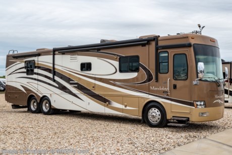 7/13/19 &lt;a href=&quot;http://www.mhsrv.com/thor-motor-coach/&quot;&gt;&lt;img src=&quot;http://www.mhsrv.com/images/sold-thor.jpg&quot; width=&quot;383&quot; height=&quot;141&quot; border=&quot;0&quot;&gt;&lt;/a&gt;  **Consignment** Used Thor Motor Coach RV for Sale- 2009 Thor Mandalay 43C with 4 slides and 34,715 miles. This RV is approximately 44 feet 4 inches in length and features a 425HP Cummins diesel engine, Freightliner chassis, automatic leveling system, aluminum wheels, 3 camera monitoring system, 3 ducted A/Cs with heat pumps, 10K lb. hitch, Onan diesel generator, tilt/telescoping smart wheel, engine brake, power pedals, Oasis system, power patio and door awnings, window awnings, 2 slide-out cargo trays, pass-thru storage with side swing baggage doors, middle LED running lights, docking lights, black tank rinsing system, water filtration system, 50 amp power cord reel, exterior shower, exterior freezer, exterior entertainment center, inverter, tile floors, central vacuum, dual pane windows, fireplace, power roof vent, solar/black-out shades, solid surface kitchen counter top with sink covers, pull-out kitchen counter, dishwasher, convection microwave, 3 burner range, glass door shower with seat, stack washer/dryer, king size sleep number bed, 4 flat panel TVs and much more. For additional information and photos please visit Motor Home Specialist at www.MHSRV.com or call 800-335-6054.