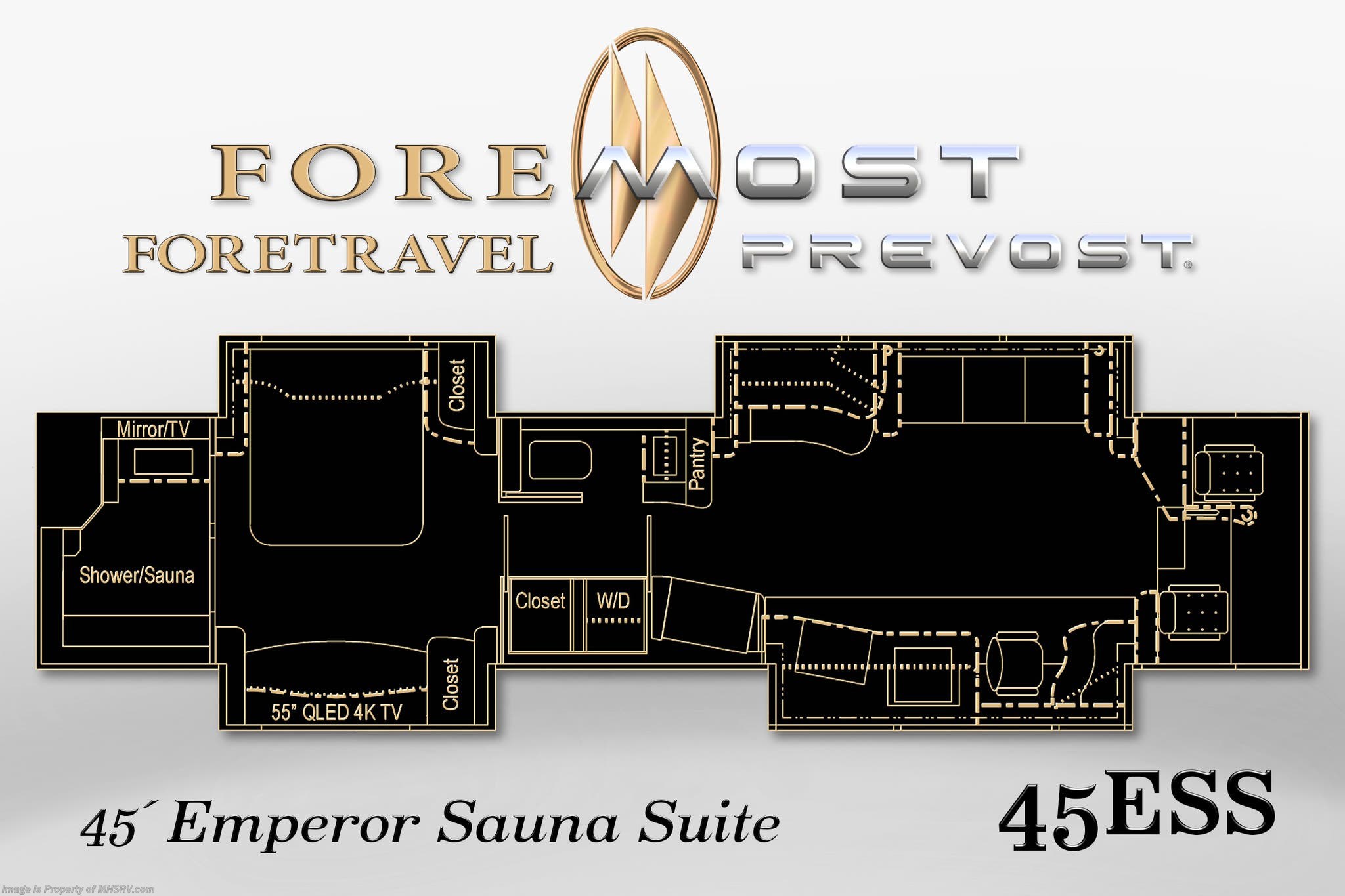 2020 Prevost Rv H3 45 Emperor Sauna Suite By Foretravel 45ess