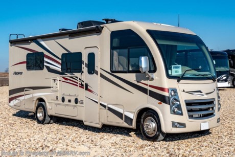 5-1-19 &lt;a href=&quot;http://www.mhsrv.com/thor-motor-coach/&quot;&gt;&lt;img src=&quot;http://www.mhsrv.com/images/sold-thor.jpg&quot; width=&quot;383&quot; height=&quot;141&quot; border=&quot;0&quot;&gt;&lt;/a&gt;  Used Thor Motor Coach RV for Sale- 2018 Thor Motor Coach Vegas 25.5 with 1 slide and 5,099 miles. This RV is approximately 27 feet in length and features a Ford V10 engine, Ford chassis, 3 camera monitoring system, ducted A/C, Onan gas generator, power visor, water heater, power patio awning, side swing baggage doors, LED running lights, black tank rinsing system, exterior shower, exterior entertainment center, black-out shades, solid surface kitchen counter with sink covers, convection microwave, 2 burner range, power drop-down loft, 3 flat panel TVs and much more. For additional information and photos please visit Motor Home Specialist at www.MHSRV.com or call 800-335-6054.