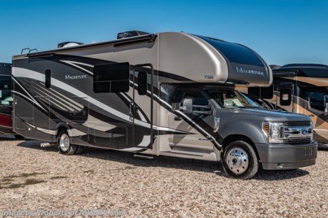 11/14/19 &lt;a href=&quot;http://www.mhsrv.com/thor-motor-coach/&quot;&gt;&lt;img src=&quot;http://www.mhsrv.com/images/sold-thor.jpg&quot; width=&quot;383&quot; height=&quot;141&quot; border=&quot;0&quot;&gt;&lt;/a&gt;   MSRP $220,538. New 2020 Thor Motor Coach Magnitude SV34 Super C is approximately 35 feet 6 inches in length with a full wall slide, 330hp Powerstroke 6.7L diesel engine with 750 lb.-ft. torque, F-550XLT chassis, 10K lb. hitch, Mobile Eye driver assistance will collision and lane-departure warning, SYNC 3 Enhanced Voice Recognition Communications and Entertainment System, 8&quot; Color LCD touchscreen with swiping capability, 911 assist, AppLink and smart-charging USB ports and navigation. This beautiful RV also features the optional 4x4 chassis and the single child safety tether. The Magnitude Super C also features a 3 camera monitoring system, aluminum wheels, automatic leveling jacks, power patio awning with LED lighting, frameless windows, keyless entry, residential refrigerator, large OTR convection microwave, solid surface kitchen counter top, ball bearing drawer guides, King size bed, large TV in living area, exterior entertainment center with sound bar, Wi-Fi Ranger/Extender, 6KW Onan diesel generator with automatic generator start, multiplex wiring control system, tankless water heater, 1800-watt inverter and much more. For more complete details on this unit and our entire inventory including brochures, window sticker, videos, photos, reviews &amp; testimonials as well as additional information about Motor Home Specialist and our manufacturers please visit us at MHSRV.com or call 800-335-6054. At Motor Home Specialist, we DO NOT charge any prep or orientation fees like you will find at other dealerships. All sale prices include a 200-point inspection, interior &amp; exterior wash, detail service and a fully automated high-pressure rain booth test and coach wash that is a standout service unlike that of any other in the industry. You will also receive a thorough coach orientation with an MHSRV technician, an RV Starter&#39;s kit, a night stay in our delivery park featuring landscaped and covered pads with full hook-ups and much more! Read Thousands upon Thousands of 5-Star Reviews at MHSRV.com and See What They Had to Say About Their Experience at Motor Home Specialist. WHY PAY MORE?... WHY SETTLE FOR LESS?