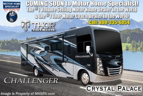 SOLD 10/18/19 - MSRP $212,850. The 2020 Thor Motor Coach Challenger 37FH Bath &amp; 1/2 luxury RV measures approximately 38 feet 11 inches in length and features (3) slide-out rooms, king size Tilt-A-View bed, fireplace, frameless dual pane windows, exterior entertainment center, LED lighting, beautiful decor, residential refrigerator, inverter and bedroom TV. New features for the 2020 Challenger include 3 all new exterior graphics, new dash design with the floating radio design elements, multiple USB charging station throughout, combination induction &amp; gas cooktop, backlit Firefly entry switch plate, all new Anderson Valve panel, Winegard Connect WiFi extender +4G and much more. The Thor Motor Coach Challenger also features one of the most impressive lists of standard equipment in the RV industry including a Ford Triton V-10 engine, 24-Series ford chassis with aluminum wheels, fully automatic hydraulic leveling system, all tile backsplash, electric overhead Hide-Away loft, electric patio awning with LED lighting, side hinged baggage doors, roller day/night shades, solid surface kitchen counter, dual roof A/C units, 5,500 Onan generator as well as heated and enclosed holding tanks. For more complete details on this unit and our entire inventory including brochures, window sticker, videos, photos, reviews &amp; testimonials as well as additional information about Motor Home Specialist and our manufacturers please visit us at MHSRV.com or call 800-335-6054. At Motor Home Specialist, we DO NOT charge any prep or orientation fees like you will find at other dealerships. All sale prices include a 200-point inspection, interior &amp; exterior wash, detail service and a fully automated high-pressure rain booth test and coach wash that is a standout service unlike that of any other in the industry. You will also receive a thorough coach orientation with an MHSRV technician, an RV Starter&#39;s kit, a night stay in our delivery park featuring landscaped and covered pads with full hook-ups and much more! Read Thousands upon Thousands of 5-Star Reviews at MHSRV.com and See What They Had to Say About Their Experience at Motor Home Specialist. WHY PAY MORE?... WHY SETTLE FOR LESS?