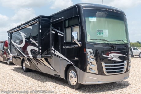 SOLD 10/12/19 - MSRP $212,850. The 2020 Thor Motor Coach Challenger 37FH Bath &amp; 1/2 luxury RV measures approximately 38 feet 11 inches in length and features (3) slide-out rooms, king size Tilt-A-View bed, fireplace, frameless dual pane windows, exterior entertainment center, LED lighting, beautiful decor, residential refrigerator, inverter and bedroom TV. New features for the 2020 Challenger include 3 all new exterior graphics, new dash design with the floating radio design elements, multiple USB charging station throughout, combination induction &amp; gas cooktop, backlit Firefly entry switch plate, all new Anderson Valve panel, Winegard Connect WiFi extender +4G and much more. The Thor Motor Coach Challenger also features one of the most impressive lists of standard equipment in the RV industry including a Ford Triton V-10 engine, 24-Series ford chassis with aluminum wheels, fully automatic hydraulic leveling system, all tile backsplash, electric overhead Hide-Away loft, electric patio awning with LED lighting, side hinged baggage doors, roller day/night shades, solid surface kitchen counter, dual roof A/C units, 5,500 Onan generator as well as heated and enclosed holding tanks. For more complete details on this unit and our entire inventory including brochures, window sticker, videos, photos, reviews &amp; testimonials as well as additional information about Motor Home Specialist and our manufacturers please visit us at MHSRV.com or call 800-335-6054. At Motor Home Specialist, we DO NOT charge any prep or orientation fees like you will find at other dealerships. All sale prices include a 200-point inspection, interior &amp; exterior wash, detail service and a fully automated high-pressure rain booth test and coach wash that is a standout service unlike that of any other in the industry. You will also receive a thorough coach orientation with an MHSRV technician, an RV Starter&#39;s kit, a night stay in our delivery park featuring landscaped and covered pads with full hook-ups and much more! Read Thousands upon Thousands of 5-Star Reviews at MHSRV.com and See What They Had to Say About Their Experience at Motor Home Specialist. WHY PAY MORE?... WHY SETTLE FOR LESS?