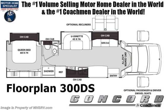 2020 Coachmen Concord 300DS RV for Sale W/Jacks, Rims, Fireplace Floorplan