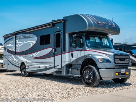 /sold 8/6/20 MSRP $306,337. The All New 2020 Dynamax Force 37TS HD Super C is approximately 39 feet 2 inch in length with 3 slides, a Cummins ISL 8.9 liter (350HP &amp; 1,000 ft.-lbs. of torque) engine coupled with the incredible Allison 3200 TRV transmission. A few other exciting upgrades on the Force HD include upgraded window treatments, DVD players on the bunk model, brake controller, (2) 4D batteries and color-coordinated solid surface countertops in the kitchen, bath &amp; even the bedroom nightstands. This amazing Super C also features the Black Out Package option which includes Black side mirrors, rock guard, wheels, headlight bezels, exterior grab handle trim and a Custom C9 Grill and vents. Additional options include solar panels, tire pressure monitoring system, rear rock guard, washer/dryer, driver &amp; passenger swivel seats, dual reclining theater seats IPO sofa, entertainment center with 50&quot; LED TV &amp; fireplace IPO loveseat &amp; cabover TV, cab over TV, Winegard Trav&#39;ler Stationary Triple LNB Satellite IPO In-Motion, JBL premium cab sound system, Mobileye Collision Avoidance System and an In-Dash Garmin RV navigation system. The 2020 Dynamax Force also features an incredible list of standard equipment including a Truma Aqua-Go comfort water heater, inverter, 8 KW Onan generator, king size bed, cab over loft, bedroom TV, heated tanks, raised panel cabinet doors with hidden hinges, solid surface kitchen countertop, full extension ball bearing drawer guides, fantastic fans, backsplash, LED flush mounted lighting, 7 foot ceilings, keyless entry touchpad lock, automatic leveling system, residential refrigerator with icemaker, 3 burner cooktop, convection microwave, (2) 15,000 BTU roof air conditioners, shower skylight, water filter system, exterior shower and much more.  For more complete details on this unit and our entire inventory including brochures, window sticker, videos, photos, reviews &amp; testimonials as well as additional information about Motor Home Specialist and our manufacturers please visit us at MHSRV.com or call 800-335-6054. At Motor Home Specialist, we DO NOT charge any prep or orientation fees like you will find at other dealerships. All sale prices include a 200-point inspection, interior &amp; exterior wash, detail service and a fully automated high-pressure rain booth test and coach wash that is a standout service unlike that of any other in the industry. You will also receive a thorough coach orientation with an MHSRV technician, an RV Starter&#39;s kit, a night stay in our delivery park featuring landscaped and covered pads with full hook-ups and much more! Read Thousands upon Thousands of 5-Star Reviews at MHSRV.com and See What They Had to Say About Their Experience at Motor Home Specialist. WHY PAY MORE?... WHY SETTLE FOR LESS?