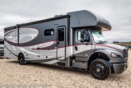 
/sold 8/6/20 MSRP $304,240. The All New 2020 Dynamax Force 34KD HD Super C is approximately 36 feet 8 inch in length with 2 slides, bunk beds, a Cummins ISL 8.9 liter (350HP &amp; 1,000 ft.-lbs. of torque) engine coupled with the incredible Allison 3200 TRV transmission. This RV boasts the optional Black Out Package which includes black side mirrors, rock guard, wheels, headlight bezels, exterior grab handle trim, and customer C9 grill and vents. Additional optional features include solar panels, tire pressure monitoring system, rear rock guard, washer/dryer, driver and passenger swivel seats, Winegard Trav&#39;ler stationary triple LNB satellite dish IPO in-motion, JBL premium cab sound system, Mobil Eye collision avoidance system, and in-dash Garmin RV navigation system. The 2020 Dynamax Force also features an incredible list of standard equipment including a 7&quot; Kenwood dash infotainment center, Truma Aqua-Go comfort water heater, inverter, 8 KW Onan generator, king size bed, cab over loft, bedroom TV, heated tanks, raised panel cabinet doors with hidden hinges, solid surface kitchen countertop, full extension ball bearing drawer guides, fantastic fans, backsplash, LED flush mounted lighting, 7 foot ceilings, keyless entry touchpad lock, automatic leveling system, residential refrigerator with icemaker, 3 burner cooktop, convection microwave, (2) 15,000 BTU roof air conditioners, shower skylight, water filter system, exterior shower and much more.  For more complete details on this unit and our entire inventory including brochures, window sticker, videos, photos, reviews &amp; testimonials as well as additional information about Motor Home Specialist and our manufacturers please visit us at MHSRV.com or call 800-335-6054. At Motor Home Specialist, we DO NOT charge any prep or orientation fees like you will find at other dealerships. All sale prices include a 200-point inspection, interior &amp; exterior wash, detail service and a fully automated high-pressure rain booth test and coach wash that is a standout service unlike that of any other in the industry. You will also receive a thorough coach orientation with an MHSRV technician, an RV Starter&#39;s kit, a night stay in our delivery park featuring landscaped and covered pads with full hook-ups and much more! Read Thousands upon Thousands of 5-Star Reviews at MHSRV.com and See What They Had to Say About Their Experience at Motor Home Specialist. WHY PAY MORE?... WHY SETTLE FOR LESS?