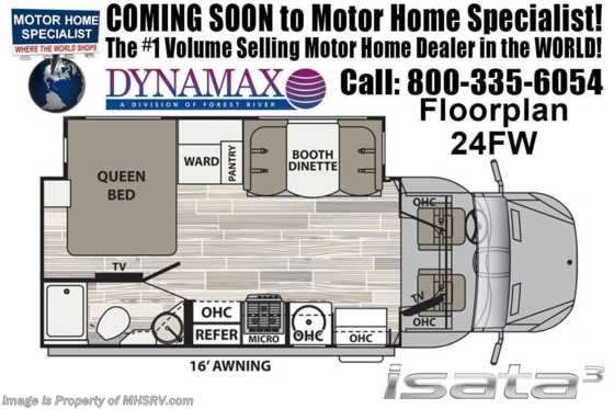 2019 Dynamax Corp Isata 3 Series 24FW Sprinter Diesel W/Cab Over, Jacks, Dsl Gen Floorplan