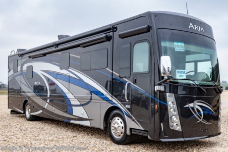 3-25-19 &lt;a href=&quot;http://www.mhsrv.com/thor-motor-coach/&quot;&gt;&lt;img src=&quot;http://www.mhsrv.com/images/sold-thor.jpg&quot; width=&quot;383&quot; height=&quot;141&quot; border=&quot;0&quot;&gt;&lt;/a&gt;   Used Thor Motor Coach RV for Sale- Thor Aria 3901 Bath &amp; &#189; with 3 slides and 6,084 miles. This RV is approximately 42 feet 4 inches in length and features a 360HP Cummins diesel engine, Freightliner chassis, automatic hydraulic leveling system, aluminum wheels, 10K lb. hitch, 3 camera monitoring system, 2 ducted A/Cs with heat pumps, 8KW Onan diesel generator with AGS, tilt/telescoping steering wheel, exhaust brake, power visor, GPS, electric &amp; gas water heater, power patio and door awnings, slide-out cargo tray, pass-thru storage with side swing baggage doors, LED running lights, black tank rinsing system, water filtration system, exterior shower, exterior entertainment center, clear front paint mask, solar, inverter, tile floors, multiplex lighting, power roof vent, dual pane windows, fireplace, booth converts to sleeper, solar/black-out shades, sink covers, convection microwave, 2 burner electric flat top range, residential refrigerator, glass door shower with seat, stack washer/dryer, king size pillow top mattress, power drop-down loft, theater seats, 3 flat panel TVs and much more. For additional information and photos please visit Motor Home Specialist at www.MHSRV.com or call 800-335-6054.