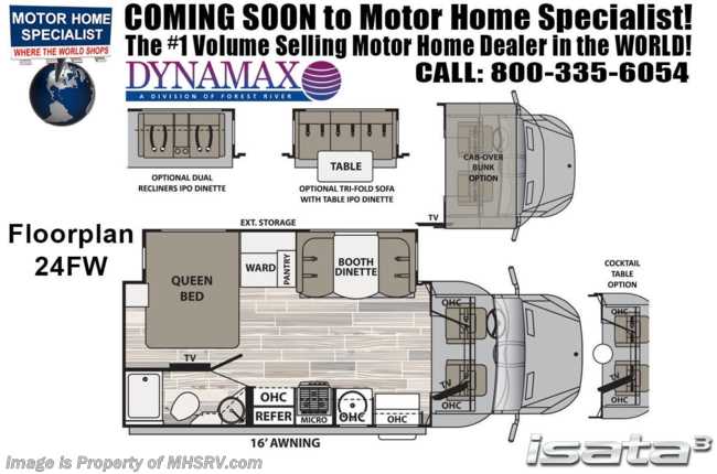 2020 Dynamax Corp Isata 3 Series 24FW Sprinter Diesel W/Cab-Over Loft, Sat, Dsl Gen