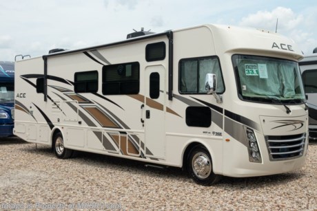 /SOLD 8/9/20 MSRP $140,536. New 2020 Thor Motor Coach A.C.E. Model 33.1 is approximately 34 feet 8 inches in length featuring 2 slides, king size bed, theater seats, modern decor updates, Ford V-10 engine, hydraulic leveling jacks, LED running &amp; marker lights and the beautiful HD-Max exterior. New features for 2020 include 2 new exterior color designs, dual 13.5K BTU A/Cs with 5.5KW gen and 50 amp shore cord (on select floorplans), all new interior decors and stylings, multiple USB charging ports throughout, Winegard ConnecT Wifi extender + 4G and much more. The A.C.E. is the class A &amp; C Evolution. It Combines many of the most popular features of a class A motor home and a class C motor home to make something truly unique to the RV industry. This beautiful RV features the optional single child safety tether. The A.C.E. also features a drop down overhead loft, bedroom TV, exterior entertainment center, attic fans, black tank flush, second auxiliary battery, power side mirrors with integrated side view cameras, a mud-room, roof ladder, generator, electric patio awning with integrated LED lights, AM/FM/CD, stainless steel wheel liners, hitch, valve stem extenders, refrigerator, microwave, water heater, one-piece windshield with &quot;20/20 vision&quot; front cap that helps eliminate heat and sunlight from getting into the drivers vision, cockpit mirrors, slide-out workstation in the dash, floor level cockpit window for better visibility while turning and a &quot;below floor&quot; furnace and water heater helping keep the noise to an absolute minimum and the exhaust away from the kids and pets.  For more complete details on this unit and our entire inventory including brochures, window sticker, videos, photos, reviews &amp; testimonials as well as additional information about Motor Home Specialist and our manufacturers please visit us at MHSRV.com or call 800-335-6054. At Motor Home Specialist, we DO NOT charge any prep or orientation fees like you will find at other dealerships. All sale prices include a 200-point inspection, interior &amp; exterior wash, detail service and a fully automated high-pressure rain booth test and coach wash that is a standout service unlike that of any other in the industry. You will also receive a thorough coach orientation with an MHSRV technician, an RV Starter&#39;s kit, a night stay in our delivery park featuring landscaped and covered pads with full hook-ups and much more! Read Thousands upon Thousands of 5-Star Reviews at MHSRV.com and See What They Had to Say About Their Experience at Motor Home Specialist. WHY PAY MORE?... WHY SETTLE FOR LESS?