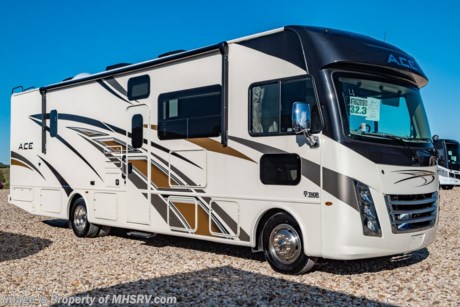 9/1/20 &lt;a href=&quot;http://www.mhsrv.com/thor-motor-coach/&quot;&gt;&lt;img src=&quot;http://www.mhsrv.com/images/sold-thor.jpg&quot; width=&quot;383&quot; height=&quot;141&quot; border=&quot;0&quot;&gt;&lt;/a&gt;  MSRP $137,798. New 2020 Thor Motor Coach A.C.E. Model 32.3 Bunk Model is approximately 33 feet 5 inches in length featuring a full-wall slide, modern decor updates, Ford V-10 engine, hydraulic leveling jacks, LED running &amp; marker lights and the beautiful HD-Max exterior. New features for 2020 include 2 new exterior color designs, dual 13.5K BTU A/Cs with 5.5KW gen and 50 amp shore cord (on select floorplans), all new interior decors and stylings, multiple USB charging ports throughout, Winegard ConnecT Wifi extender + 4G and much more. The A.C.E. is the class A &amp; C Evolution. It Combines many of the most popular features of a class A motor home and a class C motor home to make something truly unique to the RV industry. This beautiful RV features the optional single child safety tether. The A.C.E. also features a drop down overhead loft, bedroom TV, exterior entertainment center, attic fans, black tank flush, second auxiliary battery, power side mirrors with integrated side view cameras, a mud-room, roof ladder, generator, electric patio awning with integrated LED lights, AM/FM/CD, stainless steel wheel liners, hitch, valve stem extenders, refrigerator, microwave, water heater, one-piece windshield with &quot;20/20 vision&quot; front cap that helps eliminate heat and sunlight from getting into the drivers vision, cockpit mirrors, slide-out workstation in the dash, floor level cockpit window for better visibility while turning and a &quot;below floor&quot; furnace and water heater helping keep the noise to an absolute minimum and the exhaust away from the kids and pets.  For more complete details on this unit and our entire inventory including brochures, window sticker, videos, photos, reviews &amp; testimonials as well as additional information about Motor Home Specialist and our manufacturers please visit us at MHSRV.com or call 800-335-6054. At Motor Home Specialist, we DO NOT charge any prep or orientation fees like you will find at other dealerships. All sale prices include a 200-point inspection, interior &amp; exterior wash, detail service and a fully automated high-pressure rain booth test and coach wash that is a standout service unlike that of any other in the industry. You will also receive a thorough coach orientation with an MHSRV technician, an RV Starter&#39;s kit, a night stay in our delivery park featuring landscaped and covered pads with full hook-ups and much more! Read Thousands upon Thousands of 5-Star Reviews at MHSRV.com and See What They Had to Say About Their Experience at Motor Home Specialist. WHY PAY MORE?... WHY SETTLE FOR LESS?
