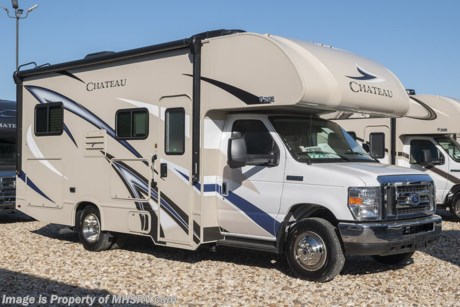 6/4/20 &lt;a href=&quot;http://www.mhsrv.com/thor-motor-coach/&quot;&gt;&lt;img src=&quot;http://www.mhsrv.com/images/sold-thor.jpg&quot; width=&quot;383&quot; height=&quot;141&quot; border=&quot;0&quot;&gt;&lt;/a&gt;   MSRP $94,830. The new 2020 Thor Motor Coach Chateau Class C RV 22E is approximately 24 feet in length with a Ford chassis, V10 Ford engine &amp; an 8,000-lb. trailer hitch. New features for the 2020 Chateau include a Winegard ConnecT 2.0 WiFi/4G/TV antenna, HDMI video distribution box, new wall and accent paneling, dinette seat belts, stainless steel wheel liners and much more. This beautiful RV features the optional HD-Max exterior, exterior entertainment center, convection microwave, 3 burner cooktop with glass cover, single child safety tether, cabover child safety net, upgraded A/C, exterior shower, holding tanks with heat pads, second auxiliary battery, keyless cab entry, valve stem extenders, electric stabilizing system, heated remote mirrors with side cameras, leatherette driver &amp; passenger chairs, cockpit carpet mat and dash applique. The Chateau RV has an incredible list of standard features including power windows and locks, power patio awning with integrated LED lighting, roof ladder, in-dash media center AM/FM &amp; Bluetooth, power vent in bath, skylight above shower, Onan generator, cab A/C and an auxiliary battery (2 aux. batteries on 31 W model). For more complete details on this unit and our entire inventory including brochures, window sticker, videos, photos, reviews &amp; testimonials as well as additional information about Motor Home Specialist and our manufacturers please visit us at MHSRV.com or call 800-335-6054. At Motor Home Specialist, we DO NOT charge any prep or orientation fees like you will find at other dealerships. All sale prices include a 200-point inspection, interior &amp; exterior wash, detail service and a fully automated high-pressure rain booth test and coach wash that is a standout service unlike that of any other in the industry. You will also receive a thorough coach orientation with an MHSRV technician, an RV Starter&#39;s kit, a night stay in our delivery park featuring landscaped and covered pads with full hook-ups and much more! Read Thousands upon Thousands of 5-Star Reviews at MHSRV.com and See What They Had to Say About Their Experience at Motor Home Specialist. WHY PAY MORE?... WHY SETTLE FOR LESS?