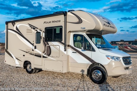 /SOLD 8/9/20 MSRP $131,584. New 2020 Thor Motor Coach Four Winds Sprinter Diesel model 24DS. This RV measures approximately 25 feet 8 inches in length riding on a Mercedes Benz Sprinter chassis with a V6 Turbo Diesel engine, electric stabilizing and tankless water heater. New features for the 2020 Four Winds Sprinter include pressed laminate countertops, new 2 burner gas cooktop with electric start (24 DS), Winegard ConnecT 2.0WiFi/4G/TV antenna, HDMI video distribution box IPO blu-ray player, new flooring and much more. Optional equipment includes a bedroom TV, exterior entertainment center with soundbar, attic fan, cabover child safety net, second auxiliary battery, 3.2KW Onan diesel generator, holding tanks with heat pads and a cockpit carpet mat. The new Four Winds Sprinter also features a kitchen ceiling vent, convection microwave, solar wiring prep, power windows &amp; locks, keyless entry, back up camera, hitch, back-up monitor, outside shower, slide-out awning, electric step &amp; much more. For more complete details on this unit and our entire inventory including brochures, window sticker, videos, photos, reviews &amp; testimonials as well as additional information about Motor Home Specialist and our manufacturers please visit us at MHSRV.com or call 800-335-6054. At Motor Home Specialist, we DO NOT charge any prep or orientation fees like you will find at other dealerships. All sale prices include a 200-point inspection, interior &amp; exterior wash, detail service and a fully automated high-pressure rain booth test and coach wash that is a standout service unlike that of any other in the industry. You will also receive a thorough coach orientation with an MHSRV technician, an RV Starter&#39;s kit, a night stay in our delivery park featuring landscaped and covered pads with full hook-ups and much more! Read Thousands upon Thousands of 5-Star Reviews at MHSRV.com and See What They Had to Say About Their Experience at Motor Home Specialist. WHY PAY MORE?... WHY SETTLE FOR LESS?
