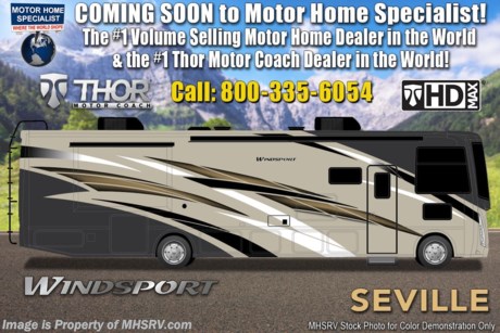 9/21/19 &lt;a href=&quot;http://www.mhsrv.com/thor-motor-coach/&quot;&gt;&lt;img src=&quot;http://www.mhsrv.com/images/sold-thor.jpg&quot; width=&quot;383&quot; height=&quot;141&quot; border=&quot;0&quot;&gt;&lt;/a&gt; MSRP $161,491. New 2020 Thor Motor Coach Windsport 34R is approximately 36 feet in length with 2 slides including a full-wall slide, king size bed, exterior TV, Ford Triton V-10 engine and automatic leveling jacks. Some of the many new features coming to the 2020 Windsport include all new exterior graphics and partial paints, multipule USB charging ports throughout, metal shelf brackets, backlit Firefly multiplex entry switch, Winegard ConnecT WiFi extender +4G and much more. This unit features the optional partial paint exterior and child safety tether. The Thor Motor Coach Windsport RV also features a tinted one piece windshield, heated and enclosed underbelly, black tank flush, LED ceiling lighting, bedroom TV, LED running and marker lights, power driver&#39;s seat, power overhead loft, power patio awning with LED lighting, night shades, flush covered glass stovetop, refrigerator, microwave and much more. For more complete details on this unit and our entire inventory including brochures, window sticker, videos, photos, reviews &amp; testimonials as well as additional information about Motor Home Specialist and our manufacturers please visit us at MHSRV.com or call 800-335-6054. At Motor Home Specialist, we DO NOT charge any prep or orientation fees like you will find at other dealerships. All sale prices include a 200-point inspection, interior &amp; exterior wash, detail service and a fully automated high-pressure rain booth test and coach wash that is a standout service unlike that of any other in the industry. You will also receive a thorough coach orientation with an MHSRV technician, an RV Starter&#39;s kit, a night stay in our delivery park featuring landscaped and covered pads with full hook-ups and much more! Read Thousands upon Thousands of 5-Star Reviews at MHSRV.com and See What They Had to Say About Their Experience at Motor Home Specialist. WHY PAY MORE?... WHY SETTLE FOR LESS?