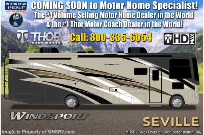 2020 Thor Motor Coach Windsport 34R W/King, Theater Seats, Ext TV &amp; OH Loft