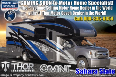 8/8/19 &lt;a href=&quot;http://www.mhsrv.com/thor-motor-coach/&quot;&gt;&lt;img src=&quot;http://www.mhsrv.com/images/sold-thor.jpg&quot; width=&quot;383&quot; height=&quot;141&quot; border=&quot;0&quot;&gt;&lt;/a&gt; MSRP $220,538. New 2020 Thor Motor Coach Omni BH35 Bath &amp; 1/2 Super C is approximately 36 feet 10 inches in length with 2 slides, 330hp Powerstroke 6.7L diesel engine with 750 lb.-ft. torque, F-550XLT chassis, 10K lb. hitch, Mobile Eye driver assistance will collision and lane-departure warning, SYNC 3 Enhanced Voice Recognition Communications and Entertainment System, 8&quot; Color LCD touchscreen with swiping capability, 911 assist, AppLink and smart-charging USB ports and navigation. This beautiful RV features the optional single child safety tether. The Omni Super C also features a 3 camera monitoring system, aluminum wheels, automatic leveling jacks, power patio awning with LED lighting, frameless windows, keyless entry, residential refrigerator, large OTR convection microwave, solid surface kitchen counter top, ball bearing drawer guides, King size bed, large TV in living area, exterior entertainment center with sound bar, Wi-Fi Ranger/Extender, 6KW Onan diesel generator with automatic generator start, multiplex wiring control system, tankless water heater, 1800-watt inverter and much more. For more complete details on this unit and our entire inventory including brochures, window sticker, videos, photos, reviews &amp; testimonials as well as additional information about Motor Home Specialist and our manufacturers please visit us at MHSRV.com or call 800-335-6054. At Motor Home Specialist, we DO NOT charge any prep or orientation fees like you will find at other dealerships. All sale prices include a 200-point inspection, interior &amp; exterior wash, detail service and a fully automated high-pressure rain booth test and coach wash that is a standout service unlike that of any other in the industry. You will also receive a thorough coach orientation with an MHSRV technician, an RV Starter&#39;s kit, a night stay in our delivery park featuring landscaped and covered pads with full hook-ups and much more! Read Thousands upon Thousands of 5-Star Reviews at MHSRV.com and See What They Had to Say About Their Experience at Motor Home Specialist. WHY PAY MORE?... WHY SETTLE FOR LESS?