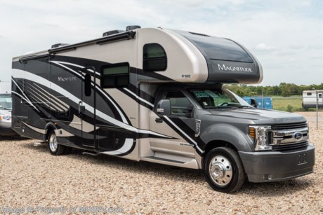 11/14/19 &lt;a href=&quot;http://www.mhsrv.com/thor-motor-coach/&quot;&gt;&lt;img src=&quot;http://www.mhsrv.com/images/sold-thor.jpg&quot; width=&quot;383&quot; height=&quot;141&quot; border=&quot;0&quot;&gt;&lt;/a&gt;   MSRP $220,538. New 2020 Thor Motor Coach Magnitude BH35 Bath &amp; 1/2 Super C is approximately 36 feet 10 inches in length with 2 slides, 330hp Powerstroke 6.7L diesel engine with 750 lb.-ft. torque, F-550XLT chassis, 10K lb. hitch, Mobile Eye driver assistance will collision and lane-departure warning, SYNC 3 Enhanced Voice Recognition Communications and Entertainment System, 8&quot; Color LCD touchscreen with swiping capability, 911 assist, AppLink and smart-charging USB ports and navigation. This beautiful RV also features the optional single child safety tether. The Magnitude Super C also features a 3 camera monitoring system, aluminum wheels, automatic leveling jacks, power patio awning with LED lighting, frameless windows, keyless entry, residential refrigerator, large OTR convection microwave, solid surface kitchen counter top, ball bearing drawer guides, King size bed, large TV in living area, exterior entertainment center with sound bar, Wi-Fi Ranger/Extender, 6KW Onan diesel generator with automatic generator start, multiplex wiring control system, tankless water heater, 1800-watt inverter and much more. For more complete details on this unit and our entire inventory including brochures, window sticker, videos, photos, reviews &amp; testimonials as well as additional information about Motor Home Specialist and our manufacturers please visit us at MHSRV.com or call 800-335-6054. At Motor Home Specialist, we DO NOT charge any prep or orientation fees like you will find at other dealerships. All sale prices include a 200-point inspection, interior &amp; exterior wash, detail service and a fully automated high-pressure rain booth test and coach wash that is a standout service unlike that of any other in the industry. You will also receive a thorough coach orientation with an MHSRV technician, an RV Starter&#39;s kit, a night stay in our delivery park featuring landscaped and covered pads with full hook-ups and much more! Read Thousands upon Thousands of 5-Star Reviews at MHSRV.com and See What They Had to Say About Their Experience at Motor Home Specialist. WHY PAY MORE?... WHY SETTLE FOR LESS?
