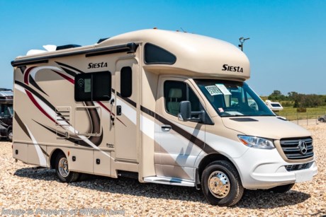/SOLD 8/9/20 MSRP $146,095. New 2020 Thor Motor Coach Four Winds Siesta Sprinter Diesel model 24SS is approximately 24 feet 11 inches in length with a Mercedes Benz Sprinter chassis, Mercedes V-6 diesel engine, 10.25” multimedia dash radio with bluetooth, navigation, Sirius XM, rearview mirror with back up system, active braking assist, attention assist, active lane keeping assist, wet wiper system and distance regulator distronic plus. Optional equipment includes an attic fan in bedroom, upgraded A/C with heat pump, 3.2KW diesel generator, second auxiliary battery and holding tanks with heat pads. The new Four Winds Siesta also features a leather steering wheel with audio buttons, armless awning with light bar, Firefly Integrations Multiplex wiring control system, lighted battery disconnect switch, kitchen countertop extension, power windows &amp; locks, keyless entry, power vent, back up camera, 3-point seat belts, driver &amp; passenger airbags, heated remote side mirrors, fiberglass running boards, hitch, roof ladder, outside shower, electric step &amp; much more. For more complete details on this unit and our entire inventory including brochures, window sticker, videos, photos, reviews &amp; testimonials as well as additional information about Motor Home Specialist and our manufacturers please visit us at MHSRV.com or call 800-335-6054. At Motor Home Specialist, we DO NOT charge any prep or orientation fees like you will find at other dealerships. All sale prices include a 200-point inspection, interior &amp; exterior wash, detail service and a fully automated high-pressure rain booth test and coach wash that is a standout service unlike that of any other in the industry. You will also receive a thorough coach orientation with an MHSRV technician, an RV Starter&#39;s kit, a night stay in our delivery park featuring landscaped and covered pads with full hook-ups and much more! Read Thousands upon Thousands of 5-Star Reviews at MHSRV.com and See What They Had to Say About Their Experience at Motor Home Specialist. WHY PAY MORE?... WHY SETTLE FOR LESS?