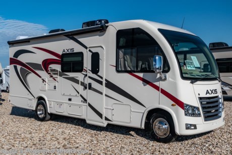 /SOLD 8/9/20 MSRP $125,236. New 2020 Thor Motor Coach Axis RUV Model 25.6. This RV measures approximately 26 feet 6 inches in length and features a drop-down overhead loft, electric stabilizing system, exterior TV, 1 slide-out and a bedroom TV. New features for 2020 include the Winegard Connect 2.0 WiFi, rotary battery disconnect switch, adjustable shelving bracketry, BM Pro Multiplex system, and a Dometic 2 burner cooktop with glass cover. This beautiful RV features the optional heated holding tanks and a power driver&#39;s seat. The Axis also boasts an impressive list of standard features including power privacy shade on windshield, tankless water heater, touchscreen radio that features navigation and back-up monitor, frameless windows, heated remote exterior mirrors with integrated sideview cameras, lateral power patio awning with integrated LED lighting and much more. For more complete details on this unit and our entire inventory including brochures, window sticker, videos, photos, reviews &amp; testimonials as well as additional information about Motor Home Specialist and our manufacturers please visit us at MHSRV.com or call 800-335-6054. At Motor Home Specialist, we DO NOT charge any prep or orientation fees like you will find at other dealerships. All sale prices include a 200-point inspection, interior &amp; exterior wash, detail service and a fully automated high-pressure rain booth test and coach wash that is a standout service unlike that of any other in the industry. You will also receive a thorough coach orientation with an MHSRV technician, an RV Starter&#39;s kit, a night stay in our delivery park featuring landscaped and covered pads with full hook-ups and much more! Read Thousands upon Thousands of 5-Star Reviews at MHSRV.com and See What They Had to Say About Their Experience at Motor Home Specialist. WHY PAY MORE?... WHY SETTLE FOR LESS?