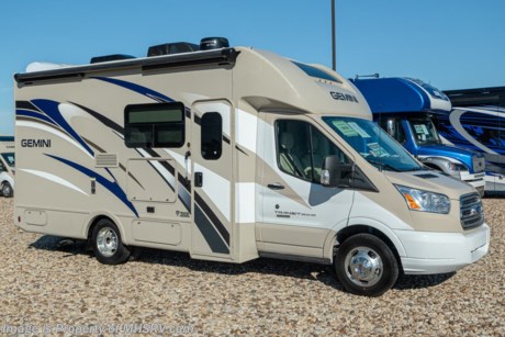 8/10/20 &lt;a href=&quot;http://www.mhsrv.com/thor-motor-coach/&quot;&gt;&lt;img src=&quot;http://www.mhsrv.com/images/sold-thor.jpg&quot; width=&quot;383&quot; height=&quot;141&quot; border=&quot;0&quot;&gt;&lt;/a&gt;  MSRP $116,138. All New 2020 Thor Gemini RUV Model 23TW with a slide for sale at Motor Home Specialist; the #1 Volume Selling Motor Home Dealership in the World. The Thor Gemini is as versatile and beautiful as it is easy to drive. It is powered by a 3.2L I-5 Ford Power Stroke diesel engine and built on the Ford Transit chassis. Optional equipment includes the HD-Max colored sidewalls and graphics, 12V attic fan and a 15K A/C with heat pump. You will also be pleased to find a host of standard appointments that include a tankless water heater, refrigerator with stainless steel door insert, dash CD player with navigation, one-piece front cap with built in skylight featuring an electric shade, dash applique, swivel passenger chair, euro-style cabinet doors with soft close hidden hinges, holding tanks with heat pads and so much more. For more complete details on this unit and our entire inventory including brochures, window sticker, videos, photos, reviews &amp; testimonials as well as additional information about Motor Home Specialist and our manufacturers please visit us at MHSRV.com or call 800-335-6054. At Motor Home Specialist, we DO NOT charge any prep or orientation fees like you will find at other dealerships. All sale prices include a 200-point inspection, interior &amp; exterior wash, detail service and a fully automated high-pressure rain booth test and coach wash that is a standout service unlike that of any other in the industry. You will also receive a thorough coach orientation with an MHSRV technician, an RV Starter&#39;s kit, a night stay in our delivery park featuring landscaped and covered pads with full hook-ups and much more! Read Thousands upon Thousands of 5-Star Reviews at MHSRV.com and See What They Had to Say About Their Experience at Motor Home Specialist. WHY PAY MORE?... WHY SETTLE FOR LESS?