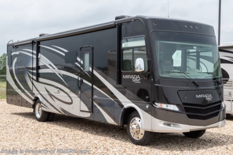 6-3-19 &lt;a href=&quot;http://www.mhsrv.com/coachmen-rv/&quot;&gt;&lt;img src=&quot;http://www.mhsrv.com/images/sold-coachmen.jpg&quot; width=&quot;383&quot; height=&quot;141&quot; border=&quot;0&quot;&gt;&lt;/a&gt;  Used Coachmen RV for Sale- 2017 Coachmen Mirada Select 37TB 2 Full Baths with 2 slides and 10,299 miles. This RV is approximately 37 feet 4 inches in length and features a Ford V10 engine, Ford chassis, automatic hydraulic leveling system, aluminum wheels, 3 camera monitoring system, 2 A/Cs with heat pumps, 5.5KW Onan gas generator with AGS, power visor, electric &amp; gas water heater, power patio awning, side swing baggage doors, LED running lights, black tank rinsing system, water filtration system, exterior shower, exterior entertainment center, clear front paint mask, fiberglass roof, inverter, booth converts to sleeper, dual pane windows, fireplace, power roof vent, night shades, solid surface kitchen counter with sink covers, convection microwave, 3 burner range with oven, residential refrigerator, glass door shower with seat, washer/dryer, 3 flat panel TVs and much more. For additional information and photos please visit Motor Home Specialist at www.MHSRV.com or call 800-335-6054.